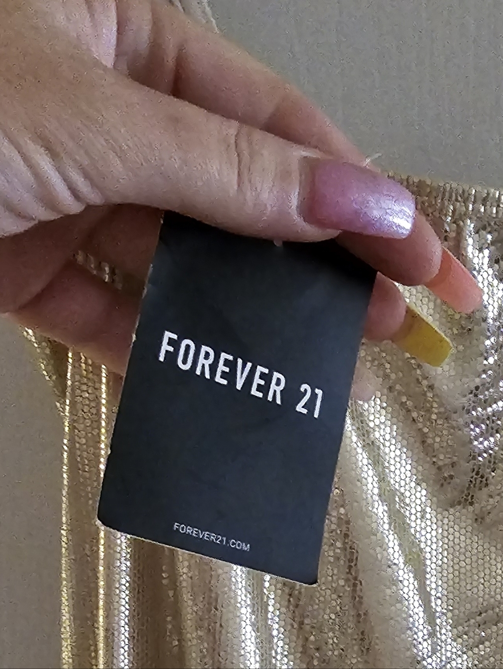 Forever 21 Gold Metallic Draped Slip Mini Dress - Picture 4 of 4